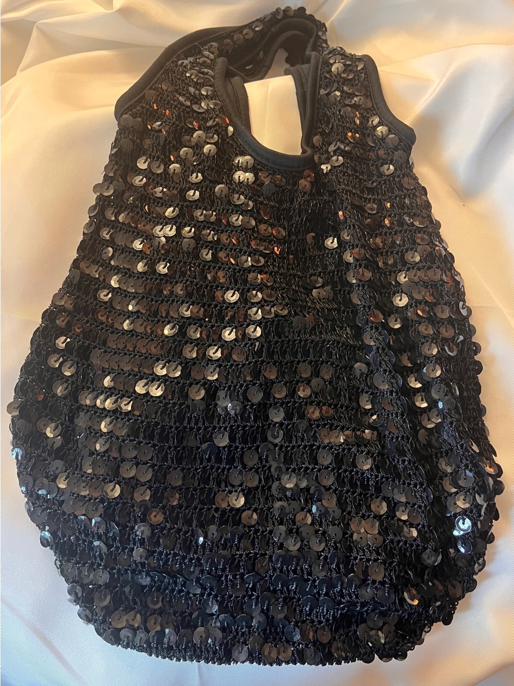 Black Sequin Tote Bag